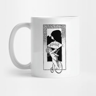 Cupid on a bicycle - vintage book illustration Mug